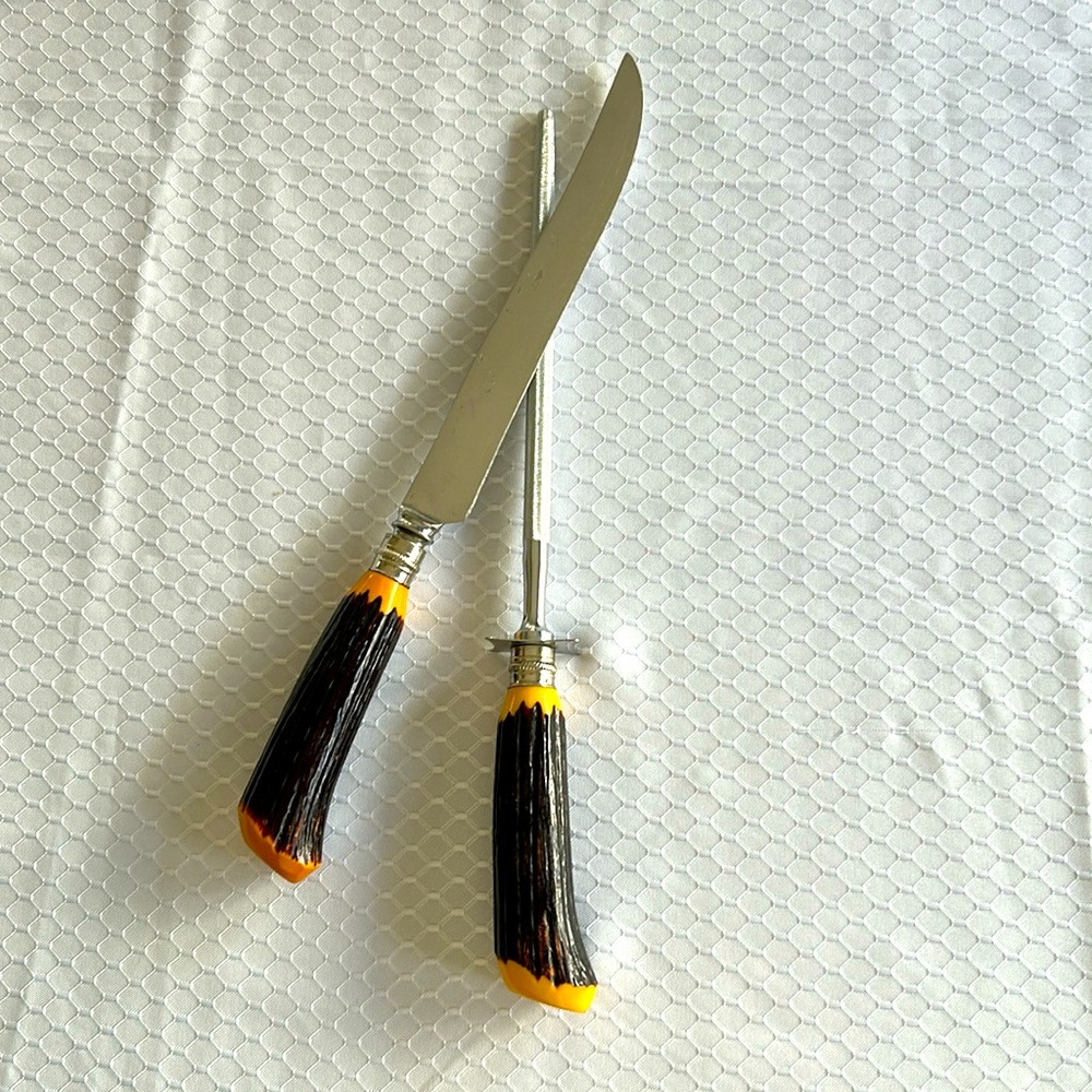 Vintage Englishtown 2-Piece SS Carving Set Sheffield England Circa 1950s